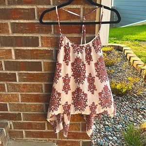 BKE Boutique Ladies M Brown Floral Tank Top/Blouse